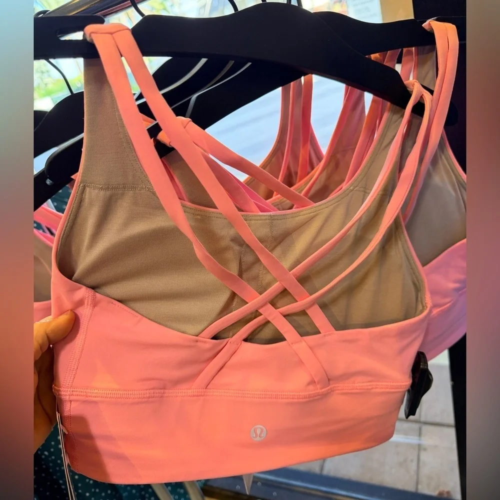 NWT! NEW! Lululemon Athletica Pink Energy Longline Sports Bra Medium Support